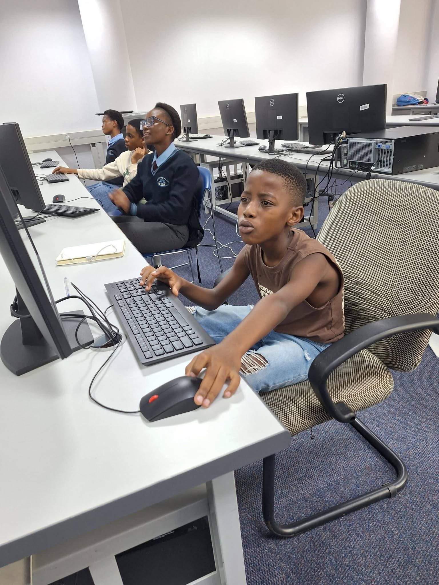 Young professional coding